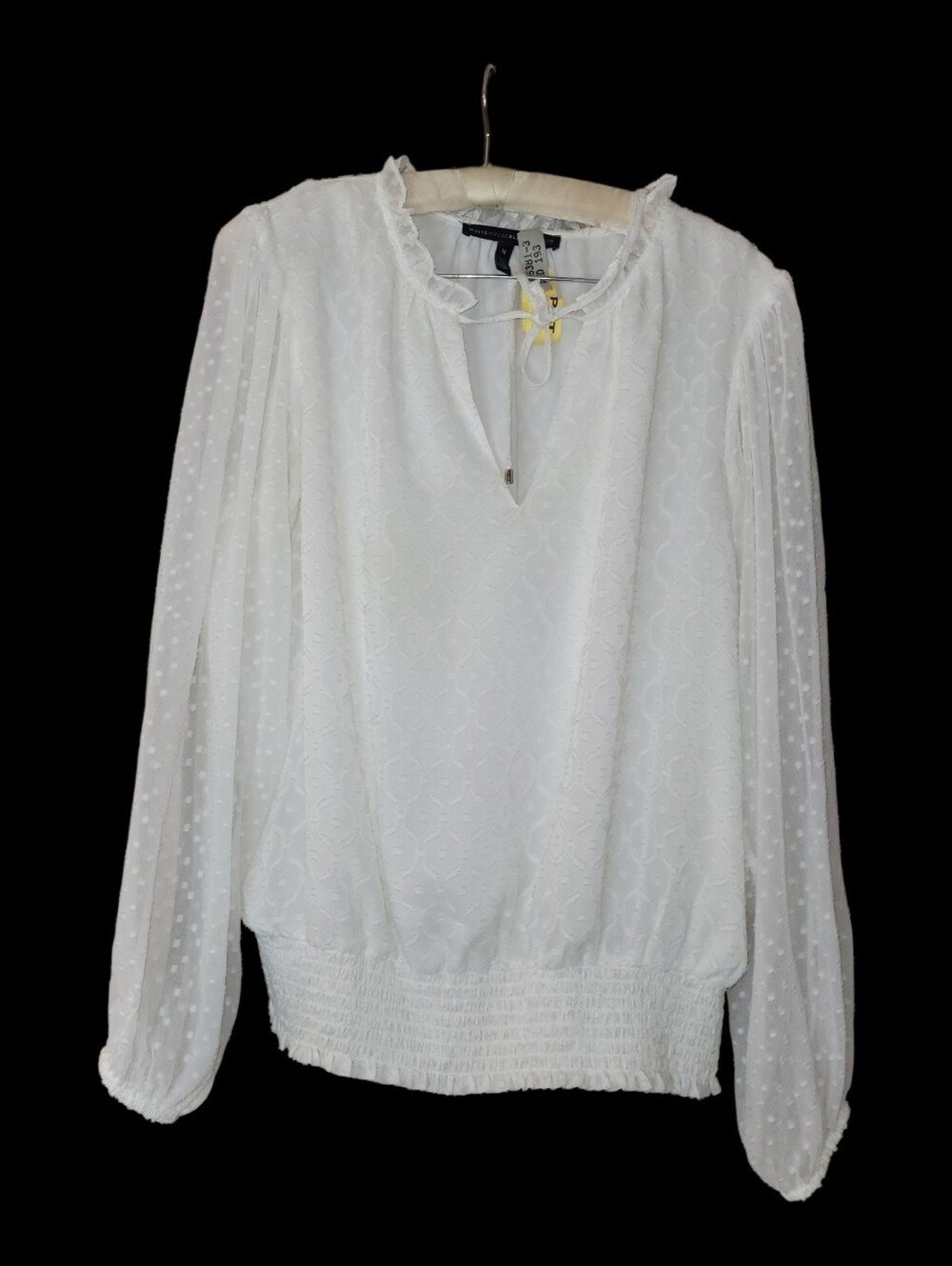 WHBM White Tie Top Feminine Blouse M